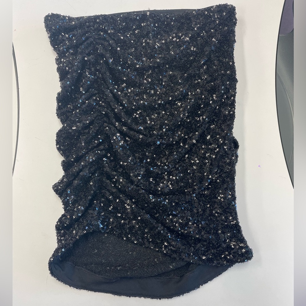 Express black sequin ruched skirt-NWT